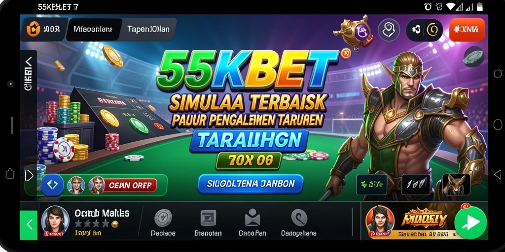 Screenshot gameplay dari 55KBET dengan berbagai simulasi taruhan.