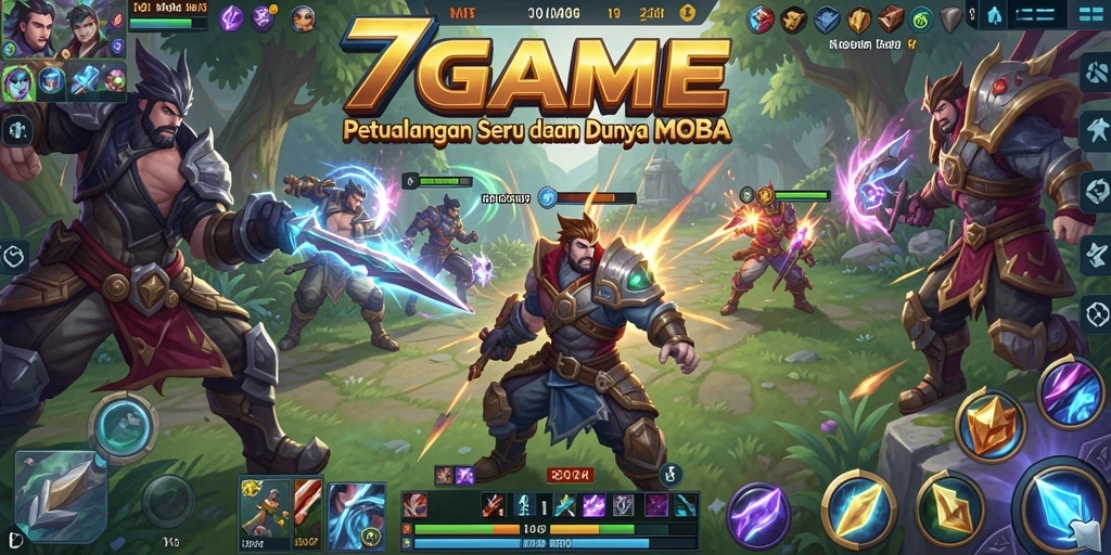 Tangkapan layar dari gameplay MOBA yang mendebarkan di 7GAME.