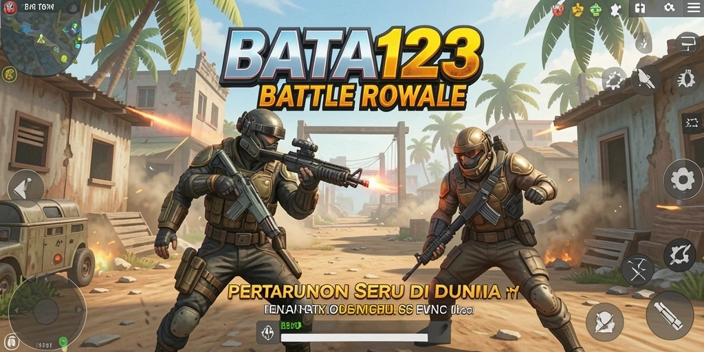 Tangkapan layar BATA123 menampilkan aksi intens Battle Royale.