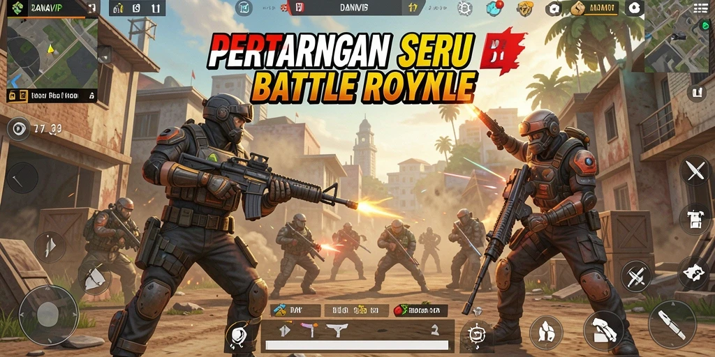 Tampilan menarik dari gameplay seru di DANAVIP Battle Royale.