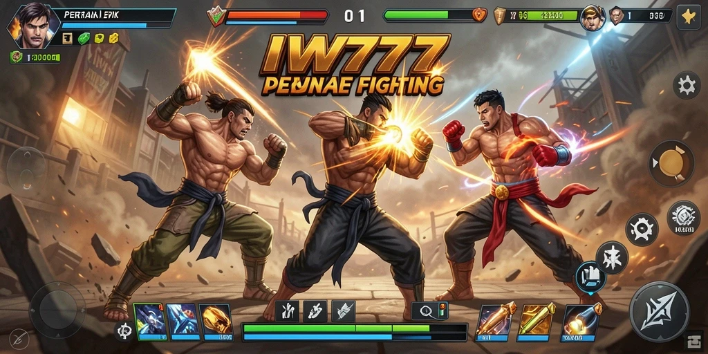 Tampak seru saat karakter bertarung di arena IW777.