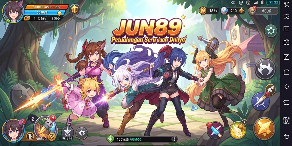 Tampilan gameplay anime yang menakjubkan dan penuh aksi.