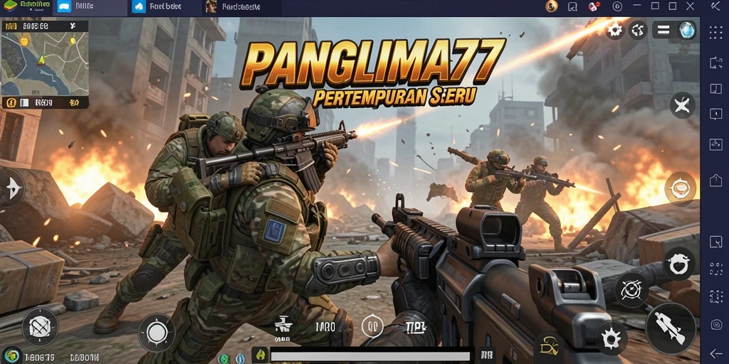 Tangkapan layar gameplay seru dari PANGLIMA77 di tengah pertempuran.