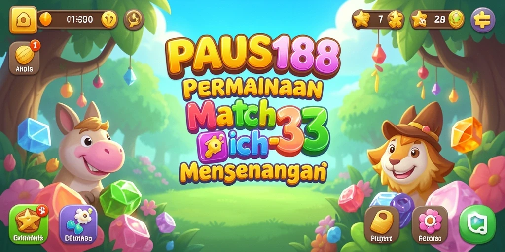 Tangkapan layar utama PAUS188 menampilkan gameplay seru dalam permainan Match-3.