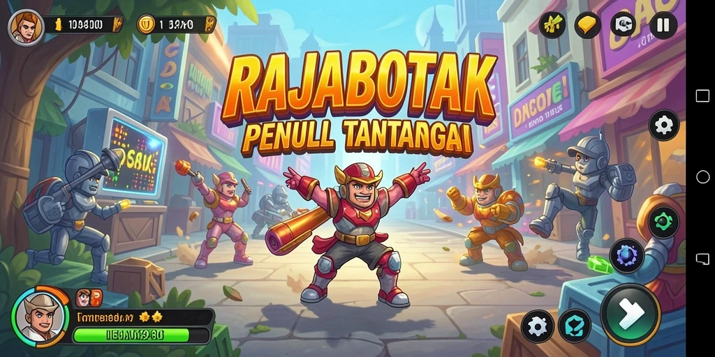 Gambar gameplay RAJABOTAK dengan aksi cepat dan grafis menawan.