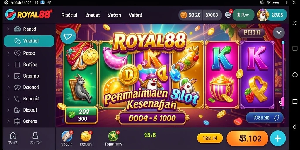 Menampilkan gameplay menegangkan dari permainan Slot ROYAL88.