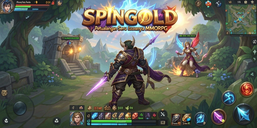 Gameplay SPINGOLD yang menarik dan imersif dalam dunia MMORPG.