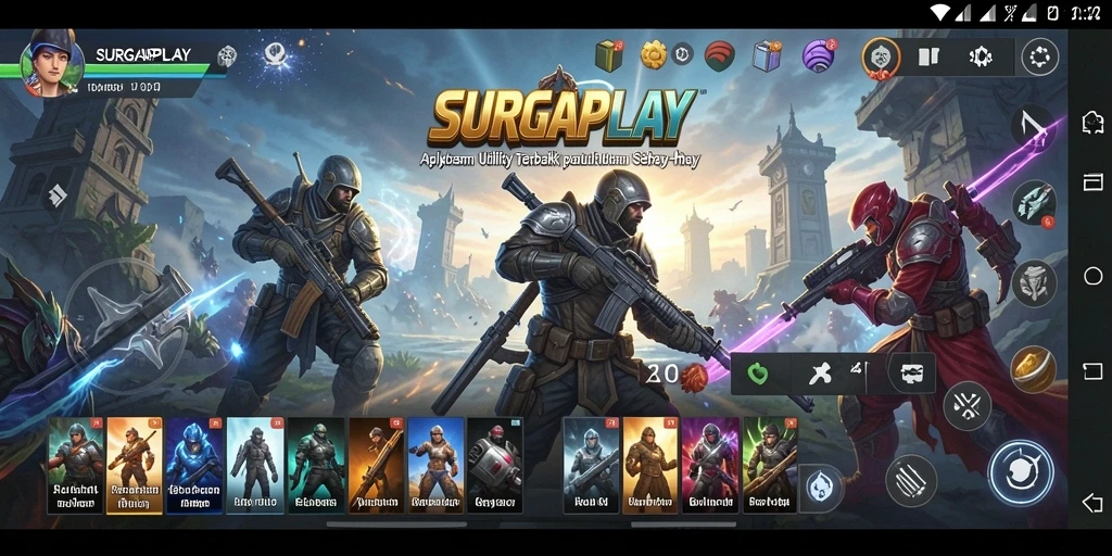 Tampilan antarmuka SURGAPLAY yang sederhana dan fungsional.