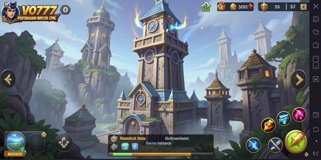 Tangkapan layar VO777 menampilkan aksi seru dalam game Tower Defense.
