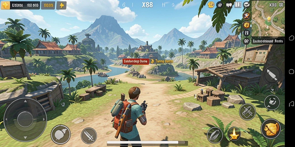 Tampilan gameplay yang menakjubkan dari dunia terbuka X88.