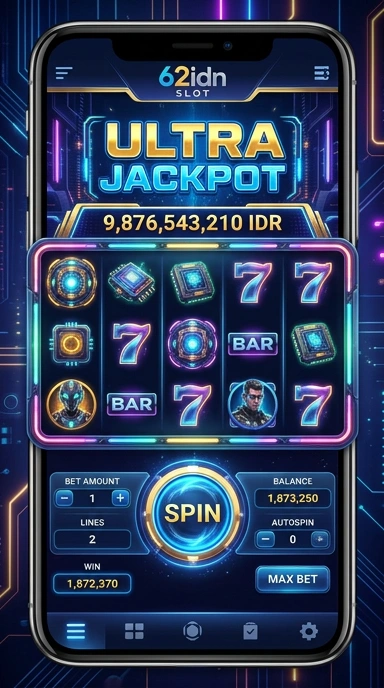 Screenshot aplikasi 62idn dengan daftar kategori aplikasi.